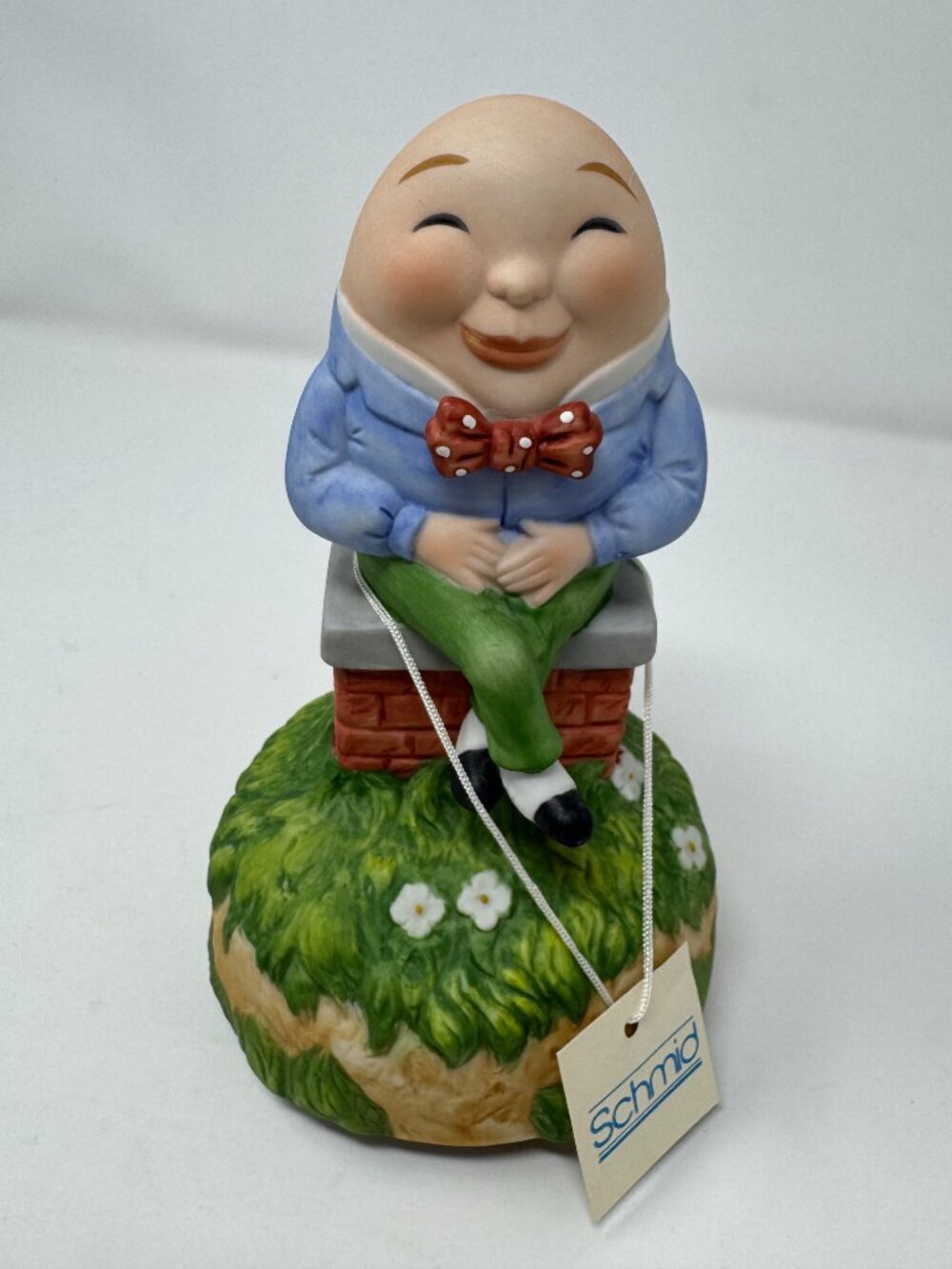 Vintage Schmid Humpty Dumpty Porcelain Music Box Figurine With Tag